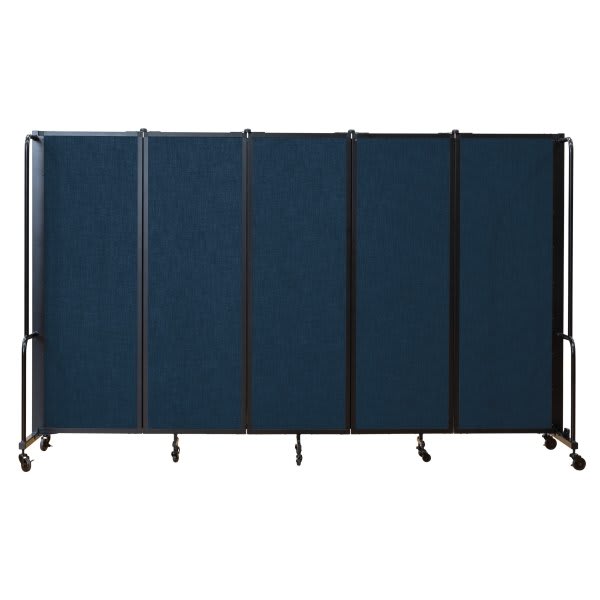 National Public Seating Room Divider 6' Height 5 Sections Blue