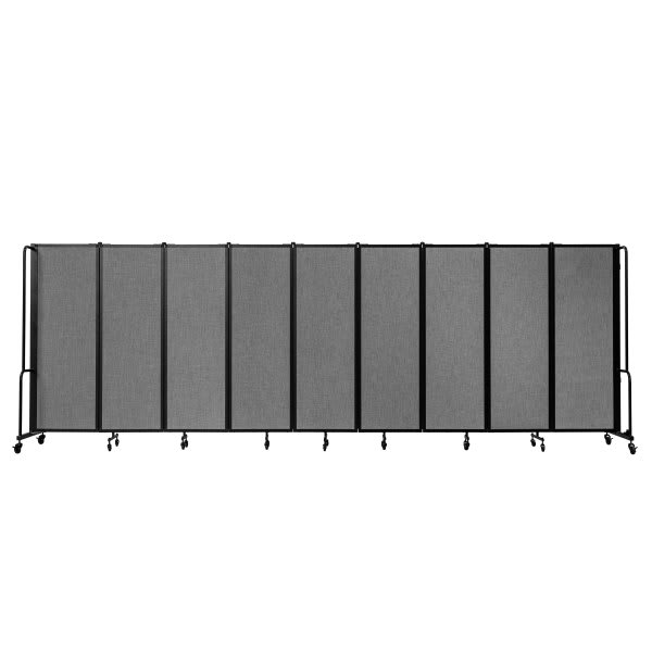 National Public Seating Room Divider 6' Height 9 Sections Grey