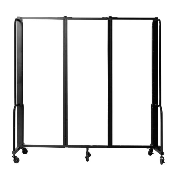 National Public Seating Room Divider 6' Height 3 Sections Clear Acrylic Panels