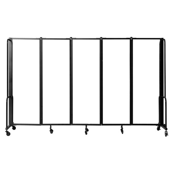 National Public Seating Room Divider 6' Height 5 Sections Clear Acrylic Panels