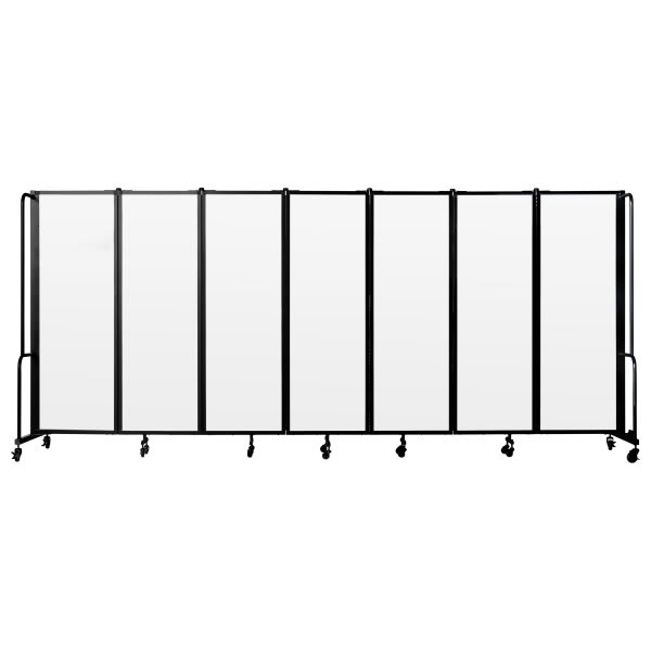 National Public Seating Room Divider 6' Height 7 Sections Clear Acrylic Panels