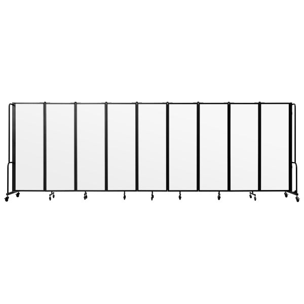 National Public Seating Room Divider 6' Height 9 Sections Clear Acrylic Panels