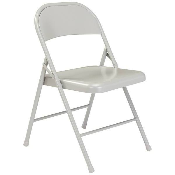 National Public Seating All-Steel Folding Chair Grey Case Of 4