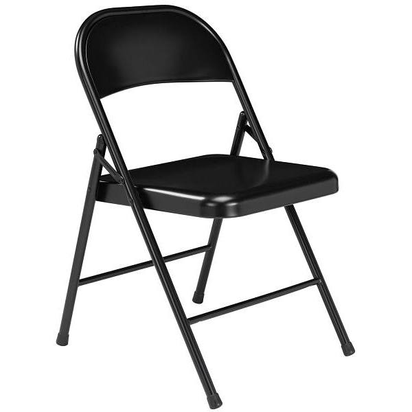 National Public Seating All-Steel Folding Chair Black Case Of 4