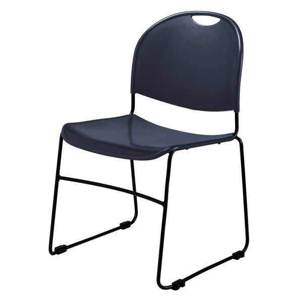National Public Seating Multi-Purpose Ultra Compact Stack Chair Navy Blue