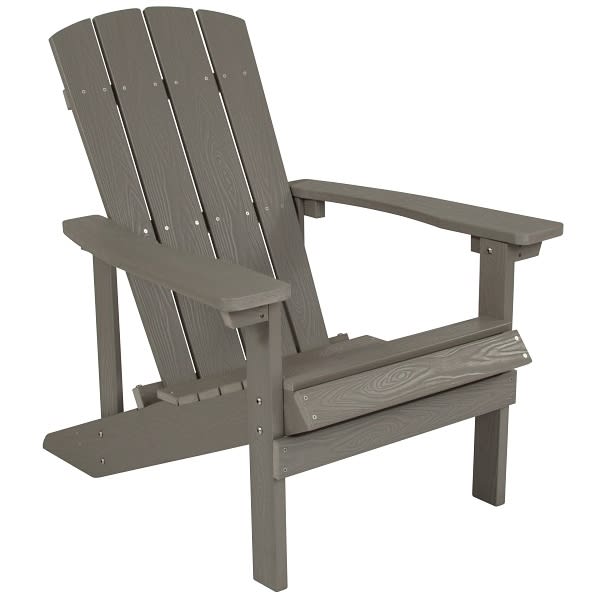 Flash Furniture Gray Poly Resin Adirondack Chair