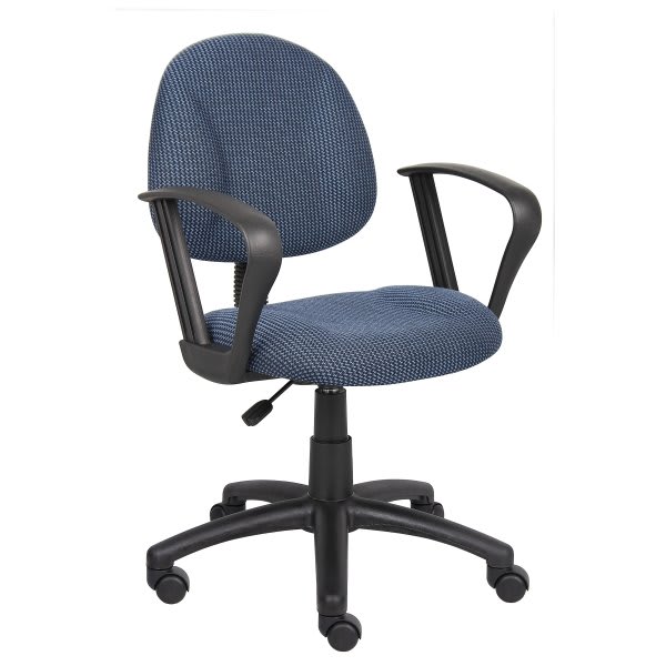 Boss Office Products Deluxe Loop Arm Posture Chair, Blue