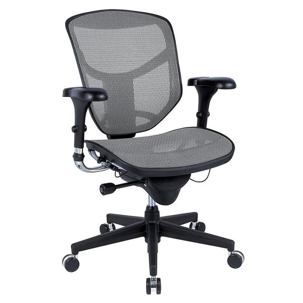 Workpro Quantum 9000 Series Ergonomic Gray/Black Mid-Back Mesh Chair