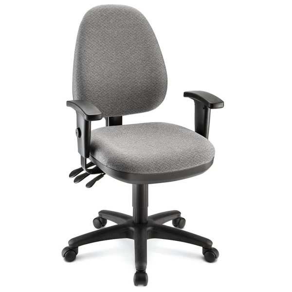 Workpro Patriot Gray/Black Multi-Function Fabric Task Chair