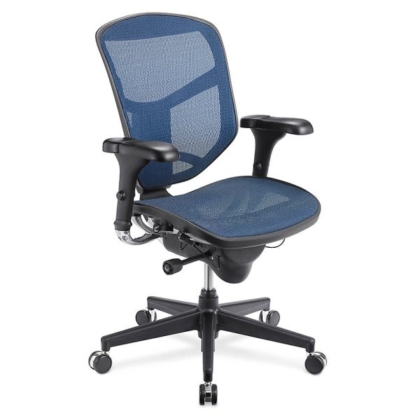 Workpro Blue Fabric Quantum Mesh Mid-Back Task Chair