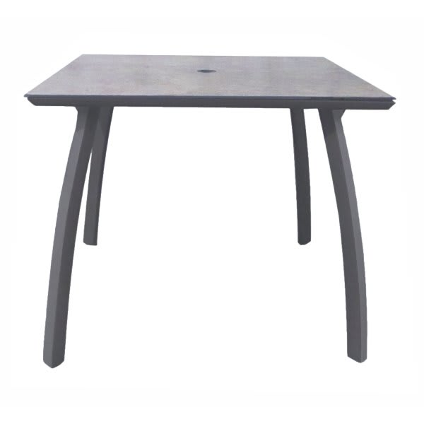 Grosfillex Sunset 36" Square Table In Granite / Volcanic Black
