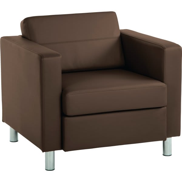 Worksmart Pacific Arm Chair In Java With Chrome Finish Legs