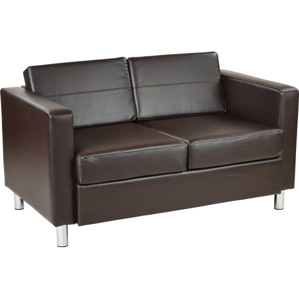 Worksmart Espresso Faux Leather Easycare Espresso Faux Leather Loveseat