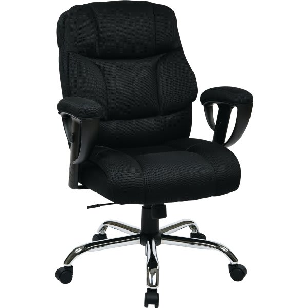 Worksmart Executive Big Mans Chair Mesh, Padded Height Adjustable Arms