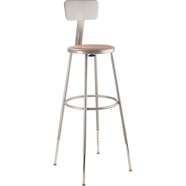 National Public Seating 32"-39" Height Adjustable Heavy Duty Steel Stool
