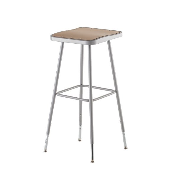 National Public Seating 32"-39" Height Adjustable Heavy Duty Square Seat