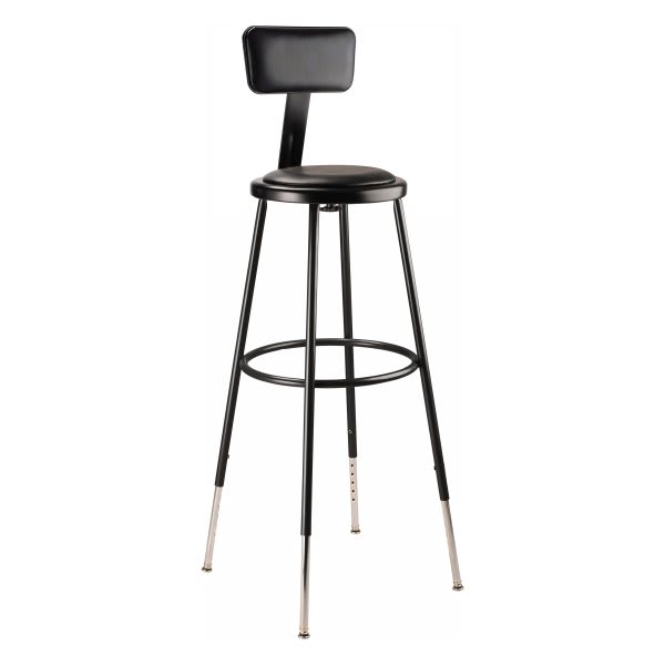 National Public Seating 32 -39" Height Adjustable Vinyl Steel Stool