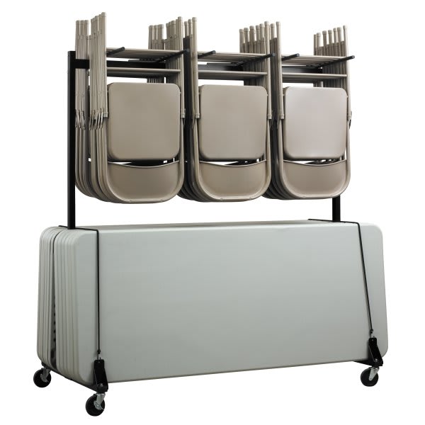 Alpine Industries Adir Office 65 X 33.7 Folding Chair Table Combo Cart
