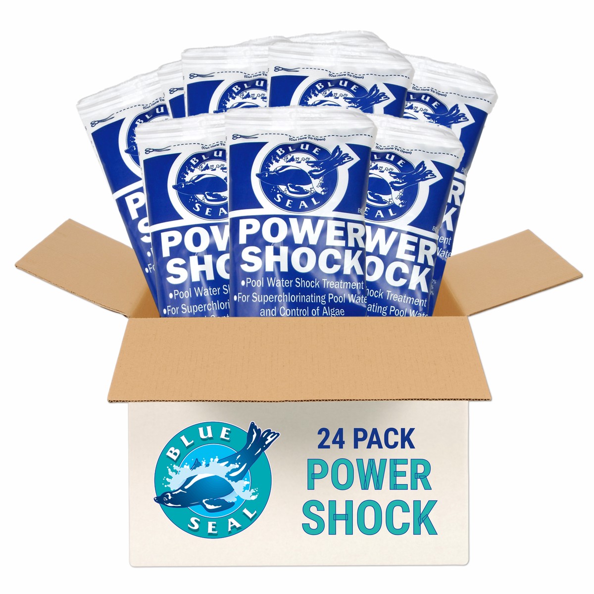 24 Pack Power Shock 1lb Bags Premium Calcium Hypochlorite Swimming Pool Shock