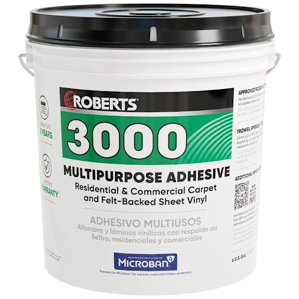 ROBERTS Adhesive For Carpet & Felt-Backed Sheet Vinyl, 4 Gallon (15.14 L)