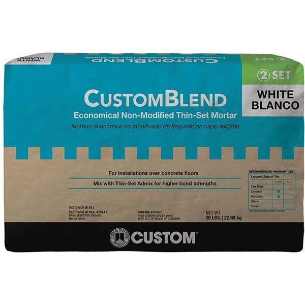 Custom Building Products Customblend 50 Lb, White Standard Thinset Mortar