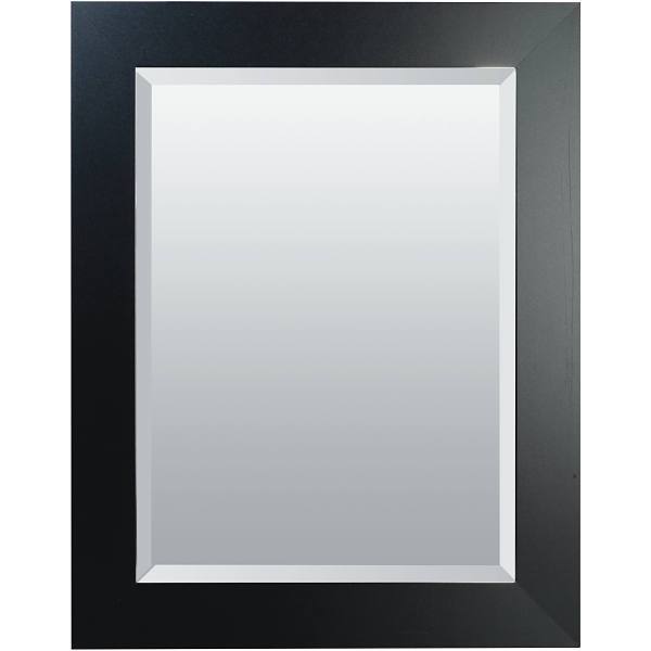 American Pride 24 In. X 30 In. Framed Beveled Makeup Mirror In Satin Black