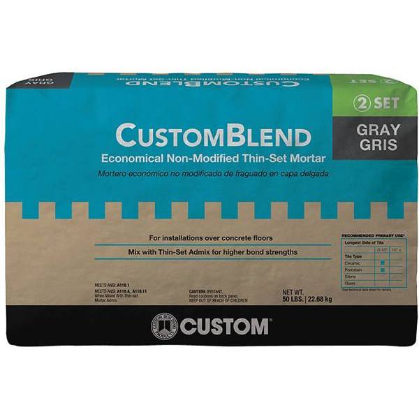 Custom Building Products 50 Lb. Customblend Thinset Mortar, Gray