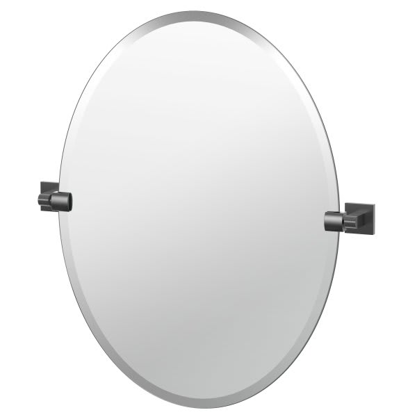 Gatco Elevate Frameless Oval Mirror In Matte Black