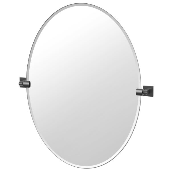 Gatco Elevate Frameless Large Oval Mirror In Matte Black