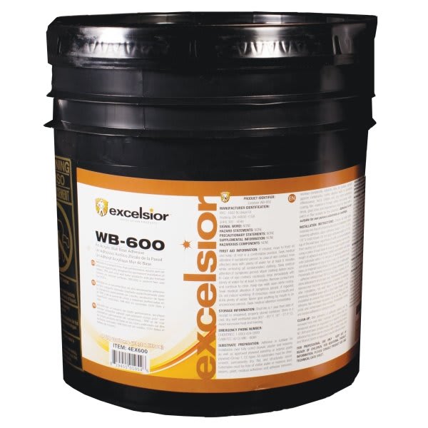 Roppe WB-600 Series Acrylic Wall Base Adhesive, 4 Gallons