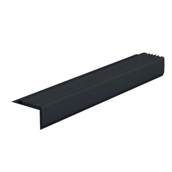 Roppe 12 Ft Profile #204 Series Black Vinyl Square Stair Nose