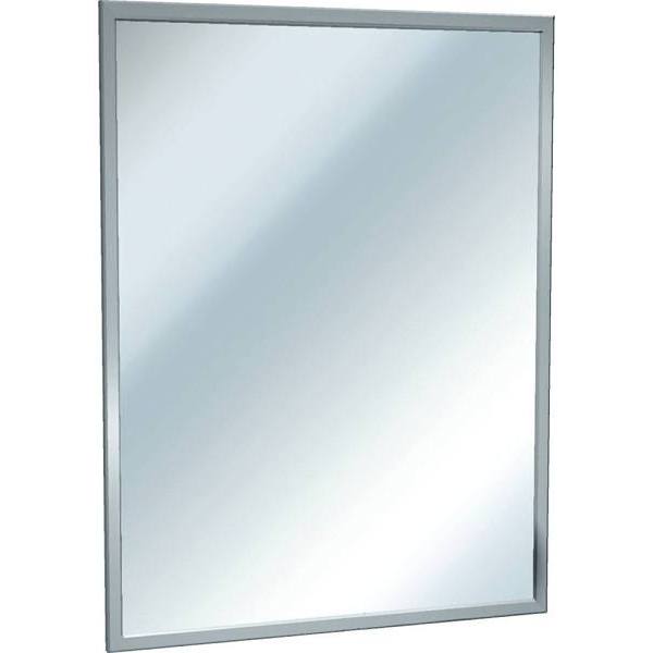 Asi American Specialities, Inc. 18 In. X 24 In. Plate Glass Mirror W/ Stainless Steel Frame