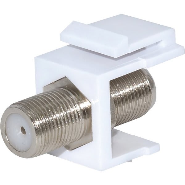 Adamax Quickport F-Type Coaxial Cable Jack (White)
