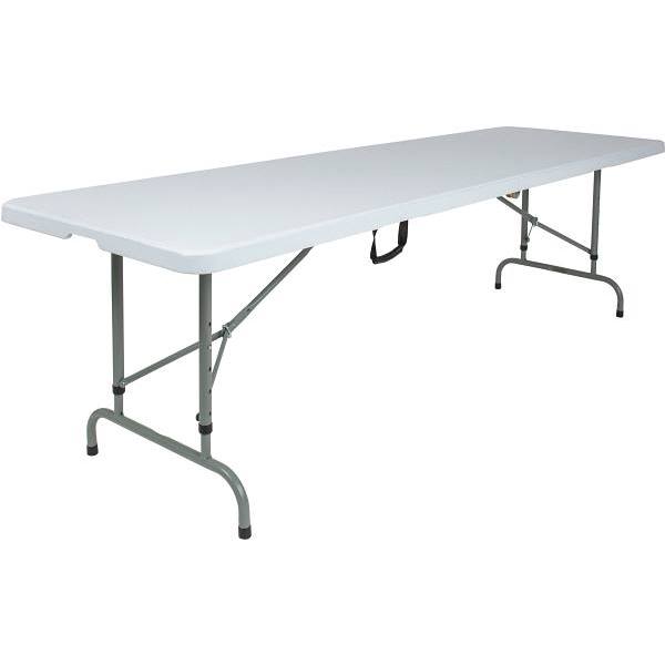 Flash Furniture 8'Plastic Tabletop Metal Frame Folding Table (Carrying Strap)