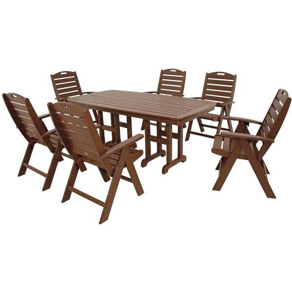 Trex Outdoor Furniture 7-Piece High Back Plastic Vintage Lantern Outdoor Patio Dining Set