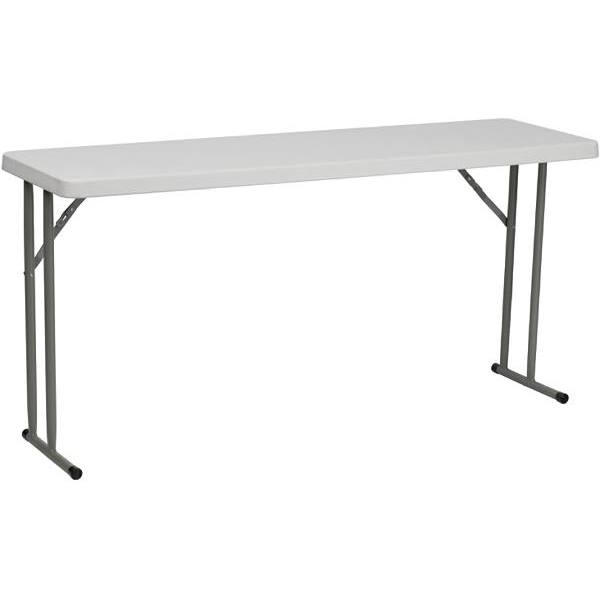 Carnegy Avenue # Rb1860 60 In. Plastic Tabletop Metal Frame Folding Table (Granite White)