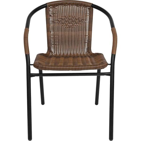 Carnegy Avenue Medium Brown Stackable Metal Outdoor Dining Chair