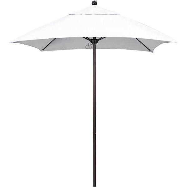 California Umbrella 6' Sq Venture Series Umbrella, Fiberglass Ribs, Bronze Aluminum Pole, Sunbrella Natural Fabric