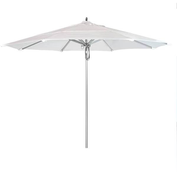 California Umbrella 11' Rodeo Series Hevy Dty Umbrella Silver Alum Pole Reinforced Alum Ribs Sunbrella Ant Beige Fabric
