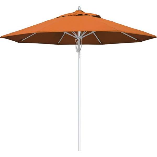 California Umbrella 9' Newport Series Hvy Duty Umbrella Alum Pol Lrg Fbrgls Ribs Dbl Pulley Open Sunbrella Tuscan Fabric