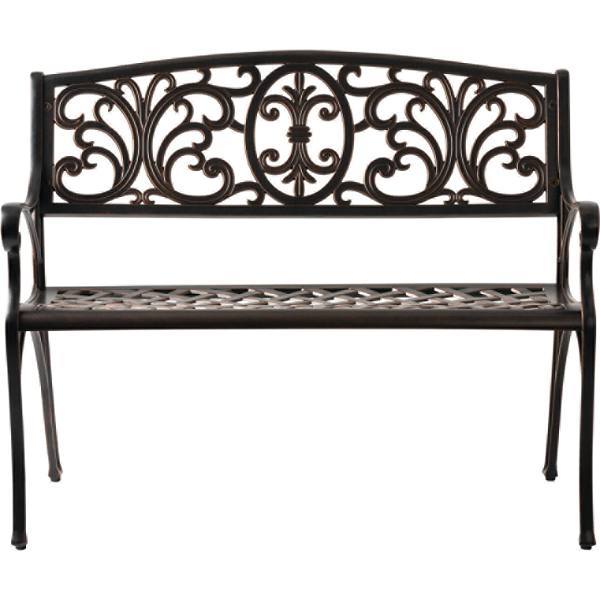 Balkene Home Decatur 40 In. Cast Aluminum Outdoor Bench (Antique Bronze)