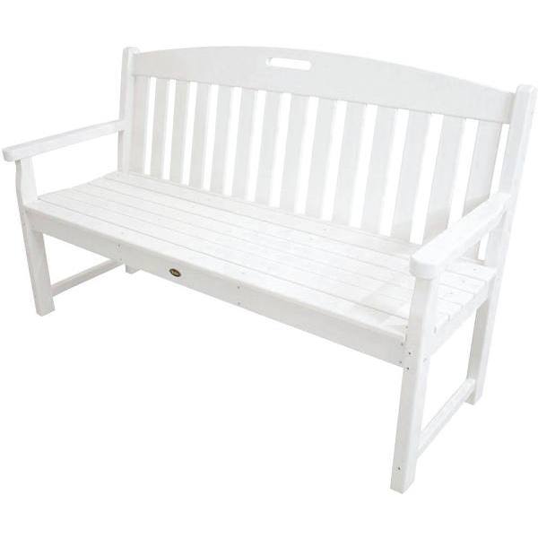 Trex Outdoor Furniture Yacht Club 60 In. Plastic Patio Bench (Classic White)