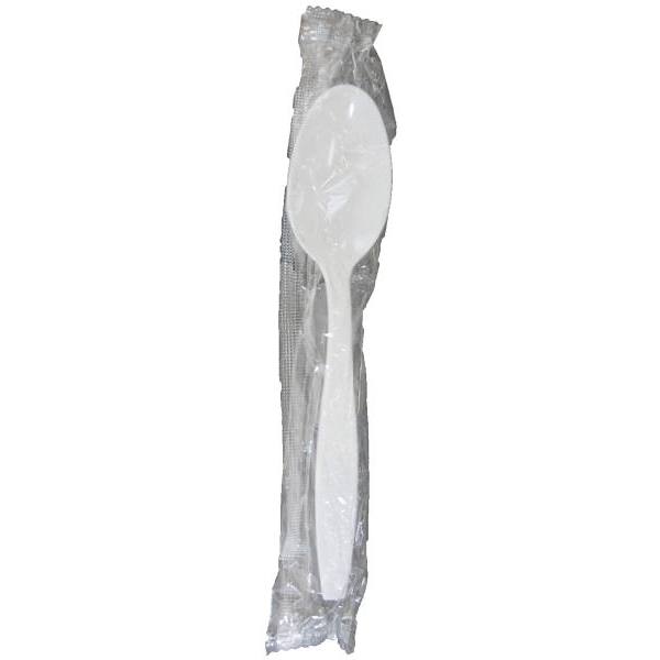 Wrapped Medium Weight Spoons, Polypropylene, White Case Of 1000