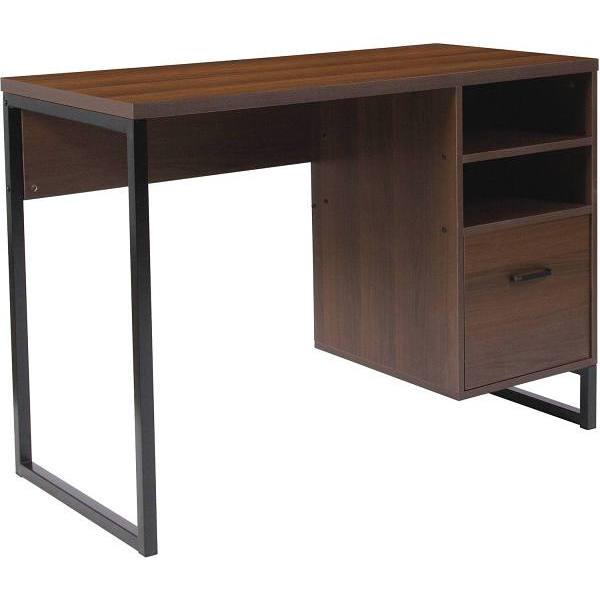 Flash Furniture 41.3 W 1 Drawer Computer Desk With File Storage (Rustic)