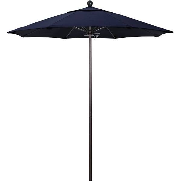 California Umbrella 7.5' Venture Series Umbrella, Bronze Alum Pole, Fiberglass Ribs, Sunbrella Navy Fabric