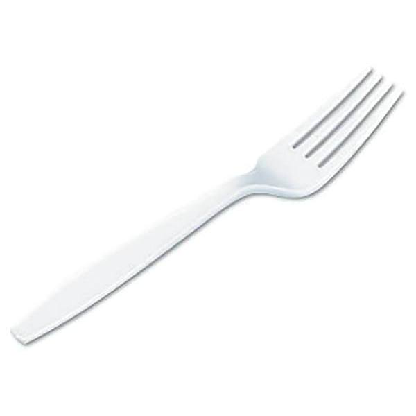 Primesource Heavy-Duty Plastic Fork, White, Case Of 1000