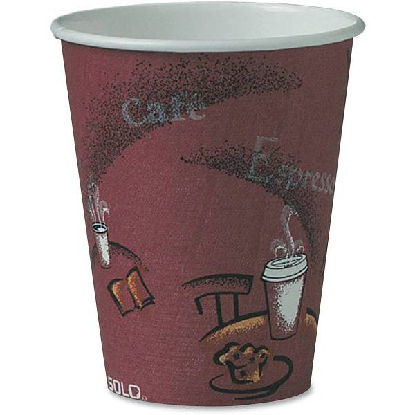 Solo 8 Oz. Bistro And Maroon Paper Hot Drink Cups (50-Pack)