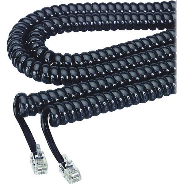 Softalk 12 Ft. Plug/Plug Coiled Phone Cord (Black)