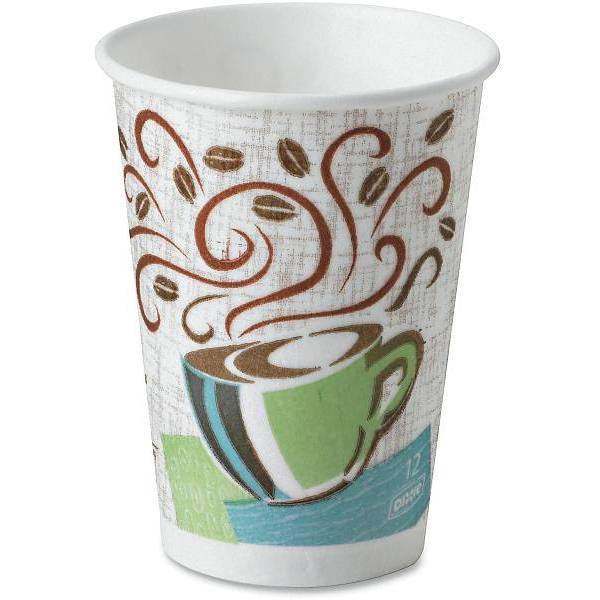 Dixie 12 Oz. Coffee Haze Insulated Paper Hot Cup W/ Fits Large Lids (1000-Case)
