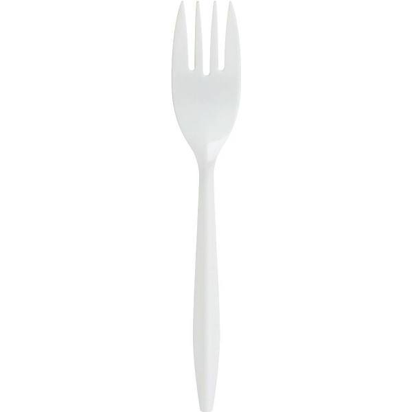 Genuine Joe Medium-Weight Forks - White (1000/Case)